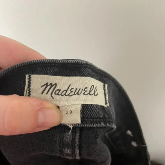 Madewell High Rise Denim Boyshorts in Faded Black Button Through Size 29 - Picture 3 of 5